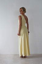 Meera Soft Matte Satin Midaxi Dress Yellow | Wedding Guest Dress | Satin | Oh Hello Clothing