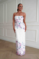 Oh Hello Clothing Women > Clothing > Dresses Melanie Floral Lace Midaxi Dress | White/Pink