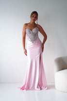Oh Hello Clothing Women > Clothing > Dresses Melville Strapless Embellished Corset Gown | Pink