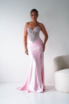 Oh Hello Clothing Women > Clothing > Dresses Melville Strapless Embellished Corset Gown | Pink