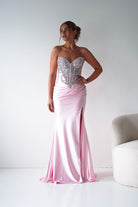 Oh Hello Clothing Women > Clothing > Dresses Melville Strapless Embellished Corset Gown | Pink