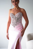 Oh Hello Clothing Women > Clothing > Dresses Melville Strapless Embellished Corset Gown | Pink