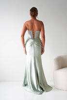 Oh Hello Clothing Women > Clothing > Dresses Melville Strapless Embellished Corset Gown | Sage