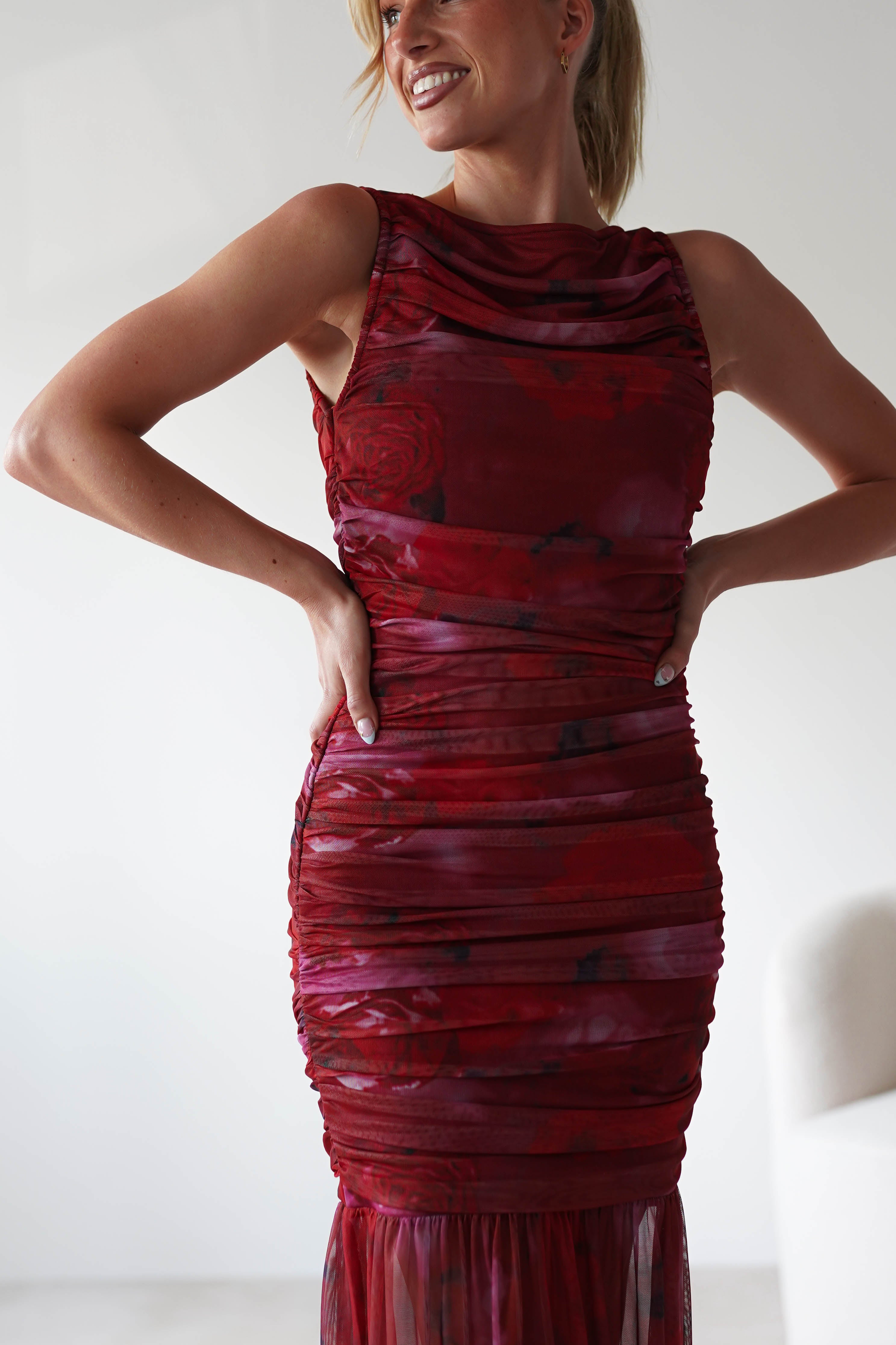 Merlo Mesh Bandage Dress Mixed Print | Wedding Guest Dress | Mesh | Oh Hello Clothing