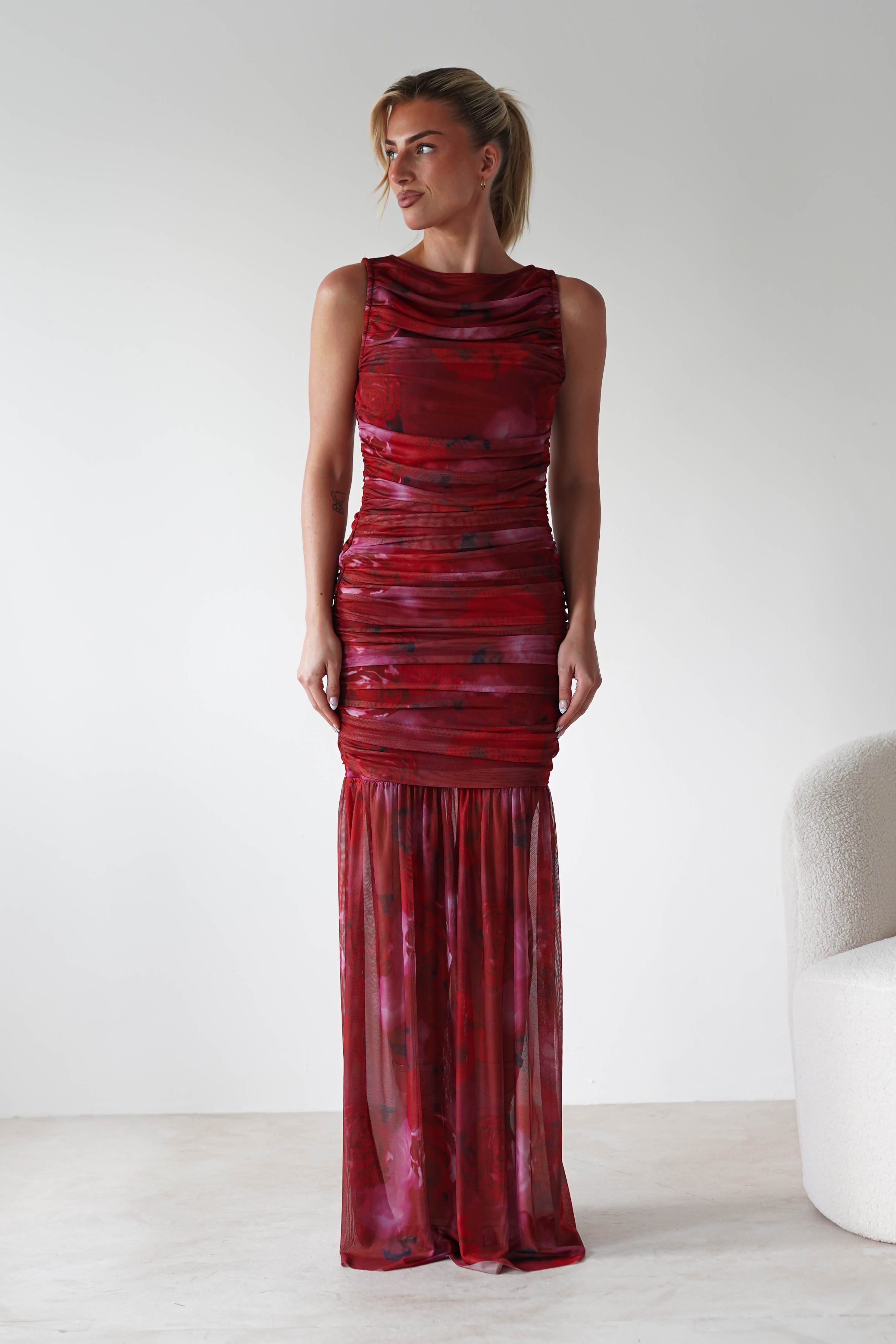 Merlo Mesh Bandage Dress Mixed Print | Wedding Guest Dress | Mesh | Oh Hello Clothing