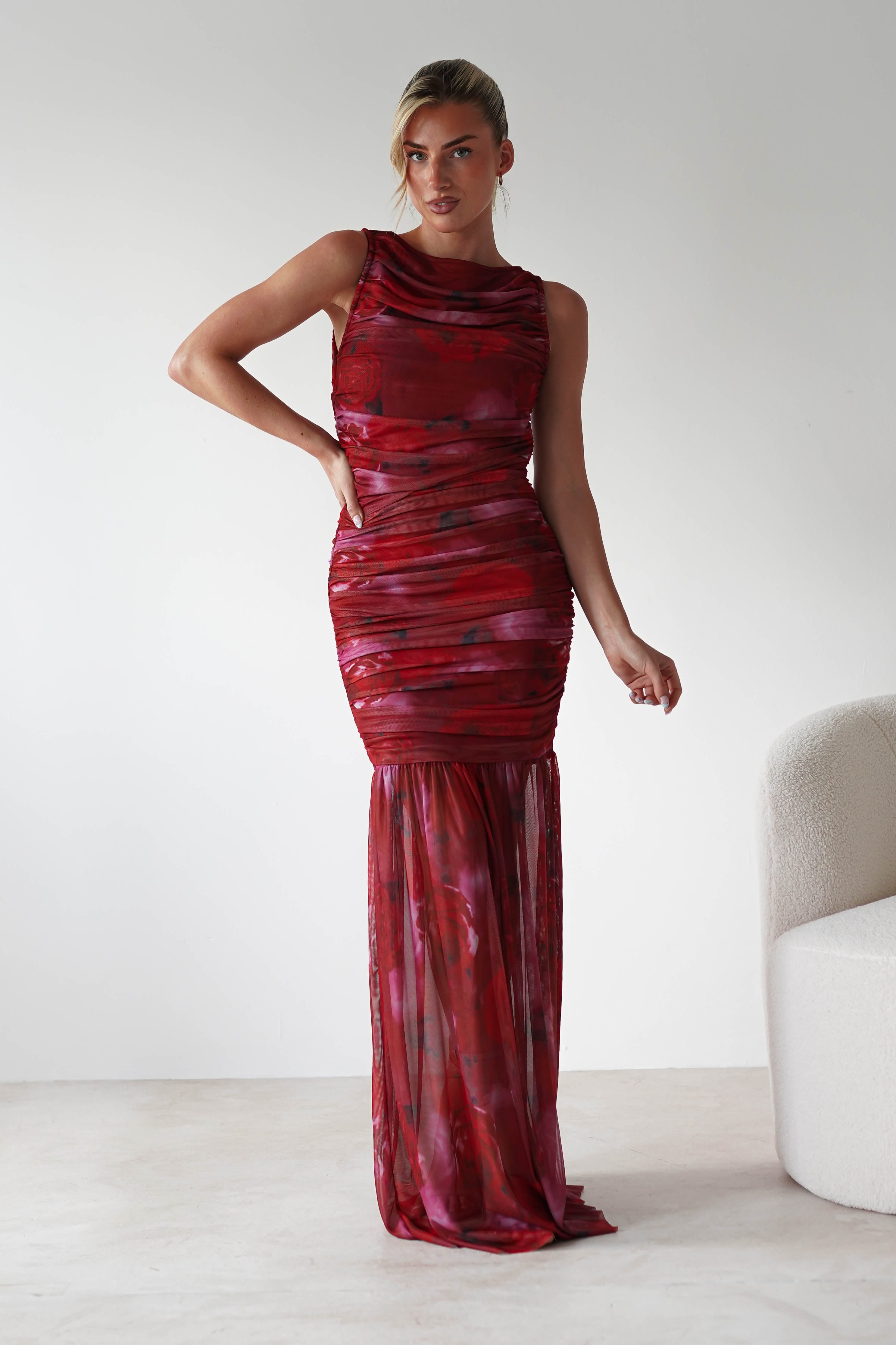 Merlo Mesh Bandage Dress Mixed Print | Wedding Guest Dress | Mesh | Oh Hello Clothing