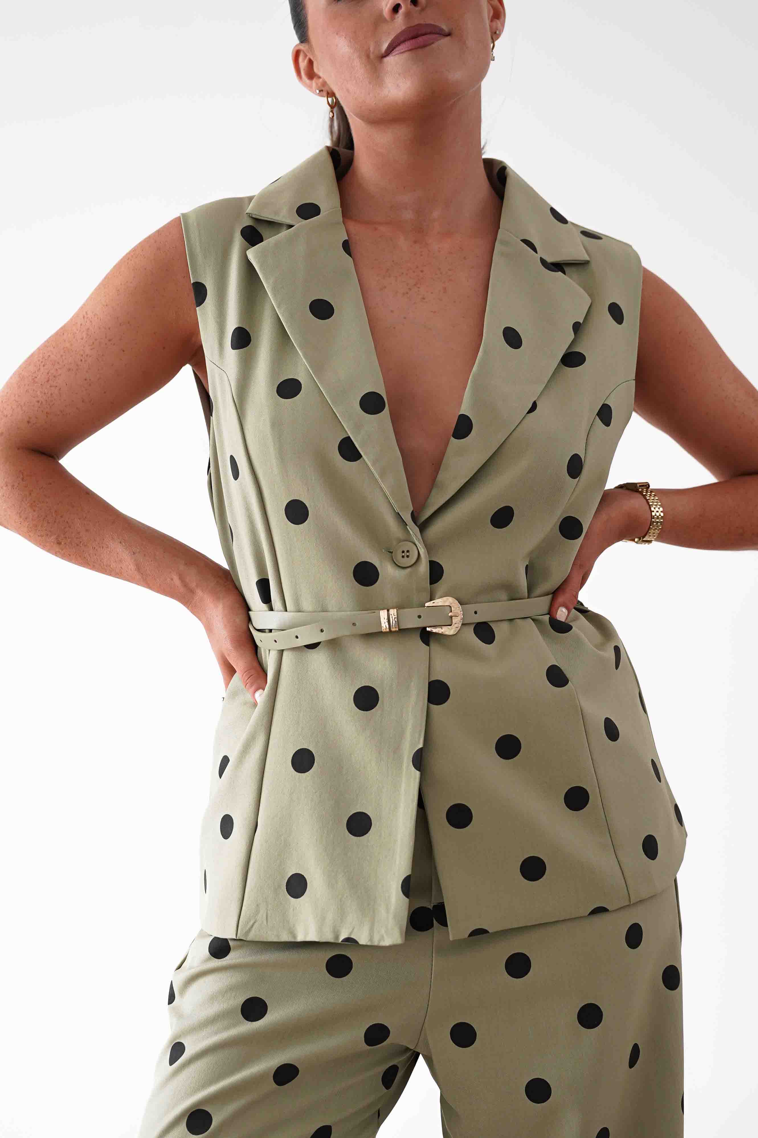 Oh Hello Clothing Women > Clothing > Dresses Mica Polka Dot Co-Ord Set | Olive