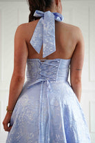 Oh Hello Clothing Women > Clothing > Dresses Mila Jacquard Plunge Midi Dress | Blue