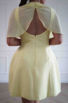 Oh Hello Clothing Women > Clothing > Dresses Millie Structured Chiffon Cape Mini Dress | Yellow