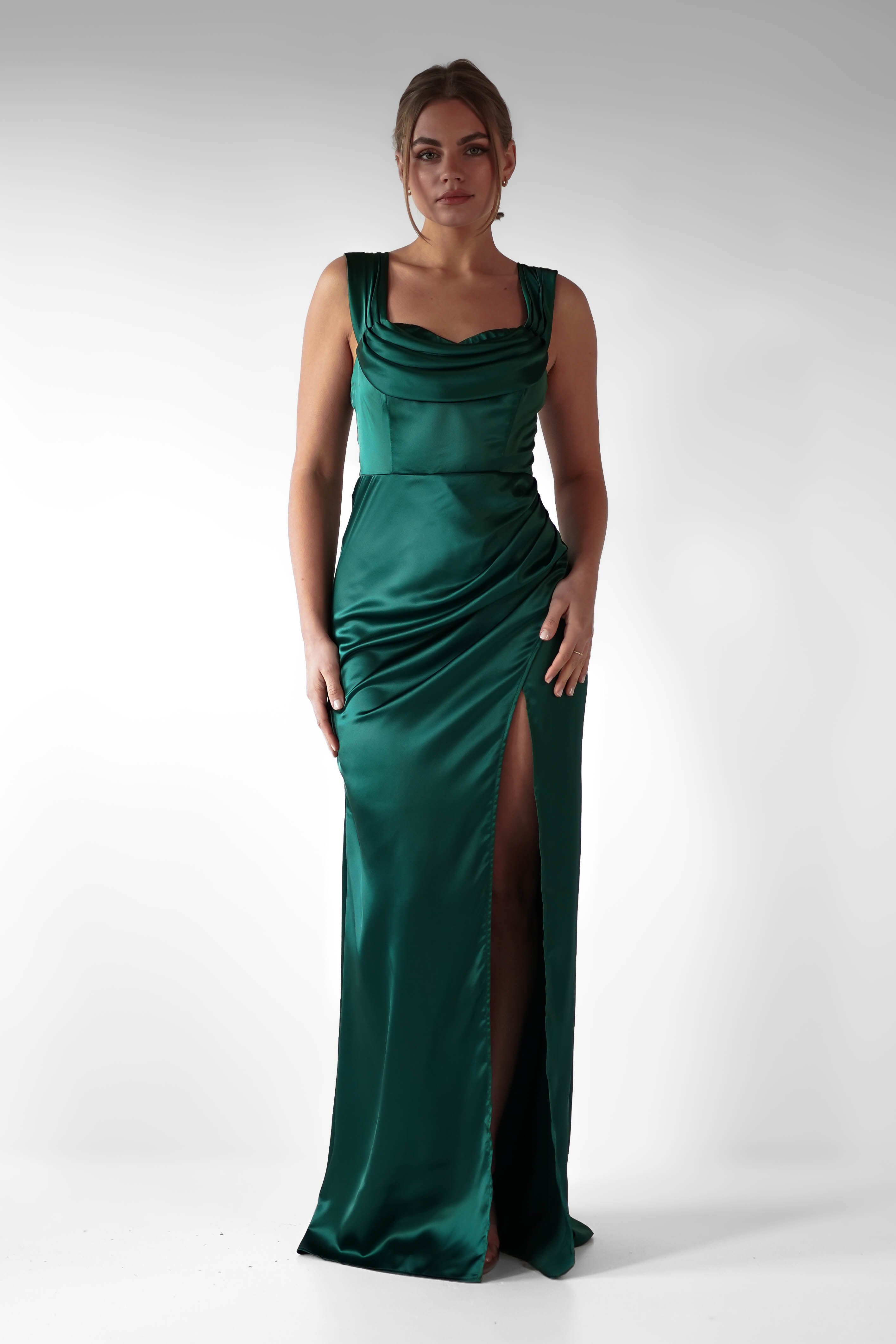 Monica Off The Shoulder Gown | Emerald Green | Debs & Prom | Formal Gown | Oh Hello Clothing
