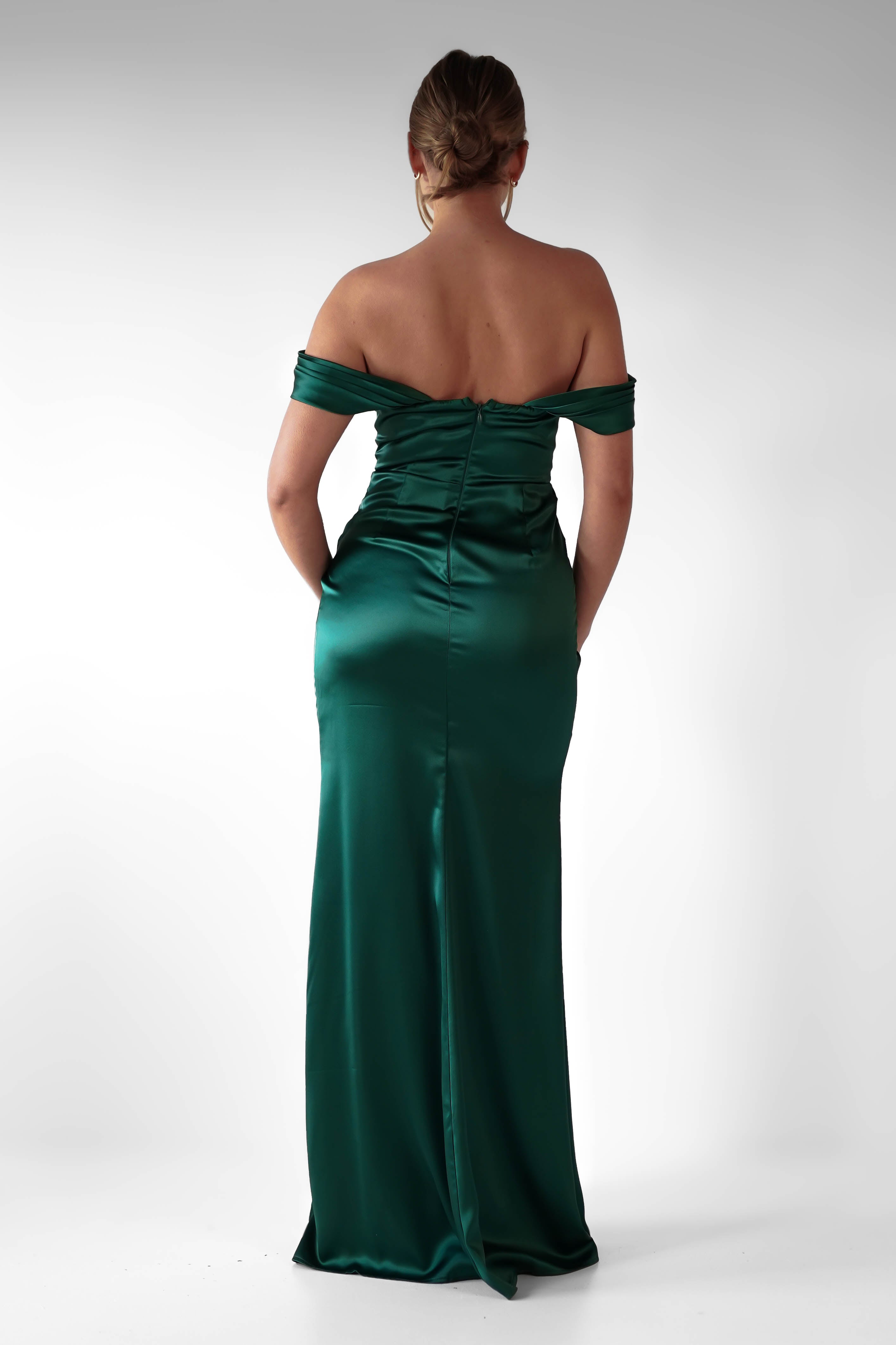 Monica Off The Shoulder Gown | Emerald Green | Debs & Prom | Formal Gown | Oh Hello Clothing