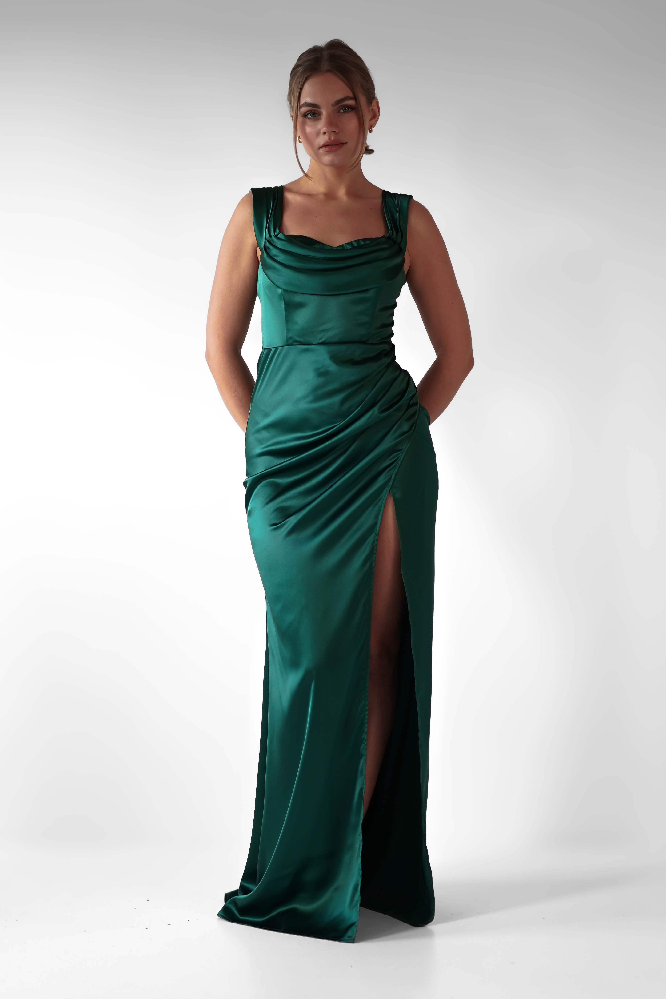 Monica Off The Shoulder Gown | Emerald Green | Debs & Prom | Formal Gown | Oh Hello Clothing