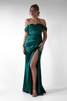 Monica Off The Shoulder Gown | Emerald Green | Debs & Prom | Formal Gown | Oh Hello Clothing