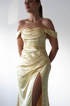 Monica Off The Shoulder Gown | Yellow | Debs & Prom | Formal Gown | Oh Hello Clothing