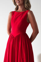 Monroe Skater Midaxi Dress Red | Wedding Guest Dress | Skater | Oh Hello Clothing