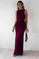 Oh Hello Clothing Dresses Montana Chiffon Maxi Dress | Berry Wine