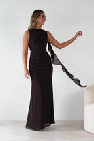 Montana Chiffon Maxi Dress Brown | Wedding Guest Dress | Maxi | Chiffon | Oh Hello Clothing