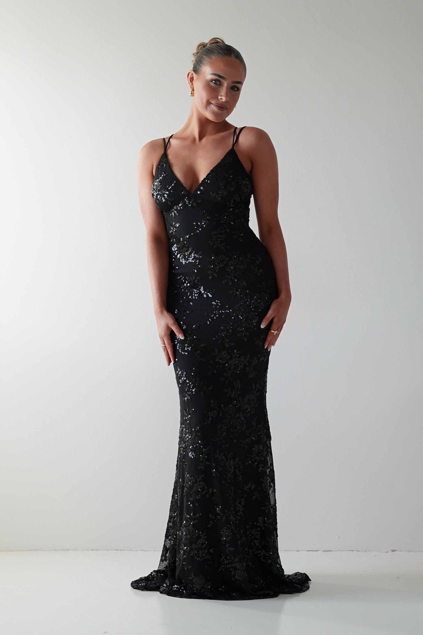 Oh Hello Clothing Dresses 1*DONE -LOVESOME-CD30340-BLACK SEQUIN DRESS