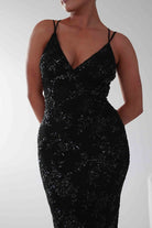 Oh Hello Clothing Dresses 1*DONE -LOVESOME-CD30340-BLACK SEQUIN DRESS