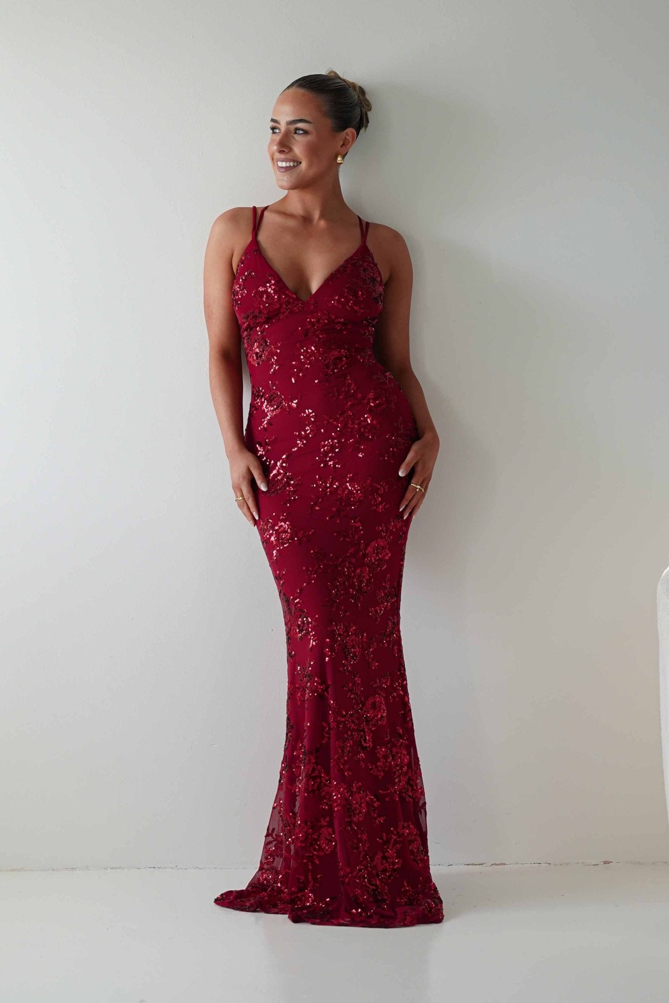 Oh Hello Clothing Dresses 1*DONE -LOVESOME-CD30340-RED SEQUIN DRESS (Copy)