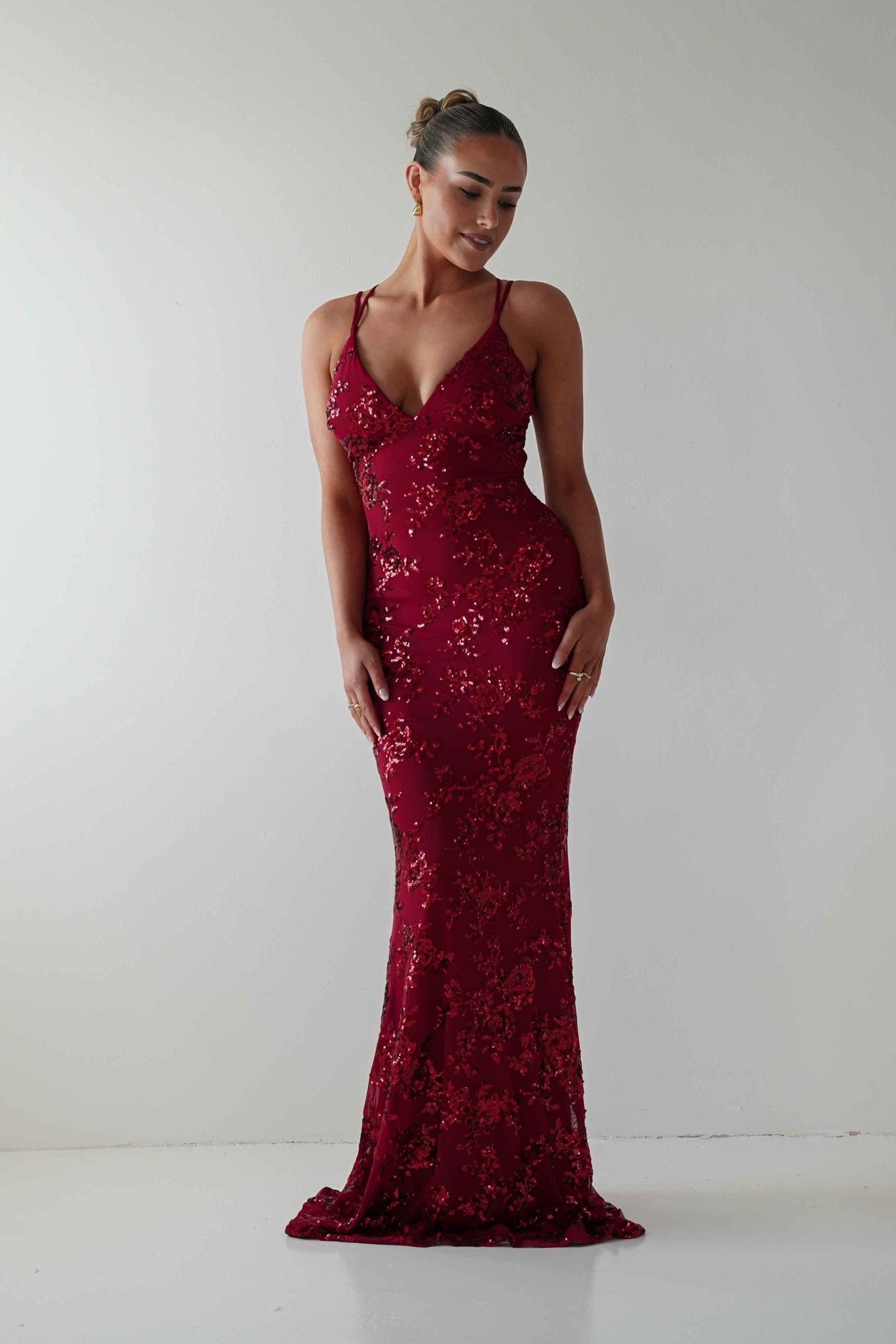 Oh Hello Clothing Dresses 1*DONE -LOVESOME-CD30340-RED SEQUIN DRESS (Copy)