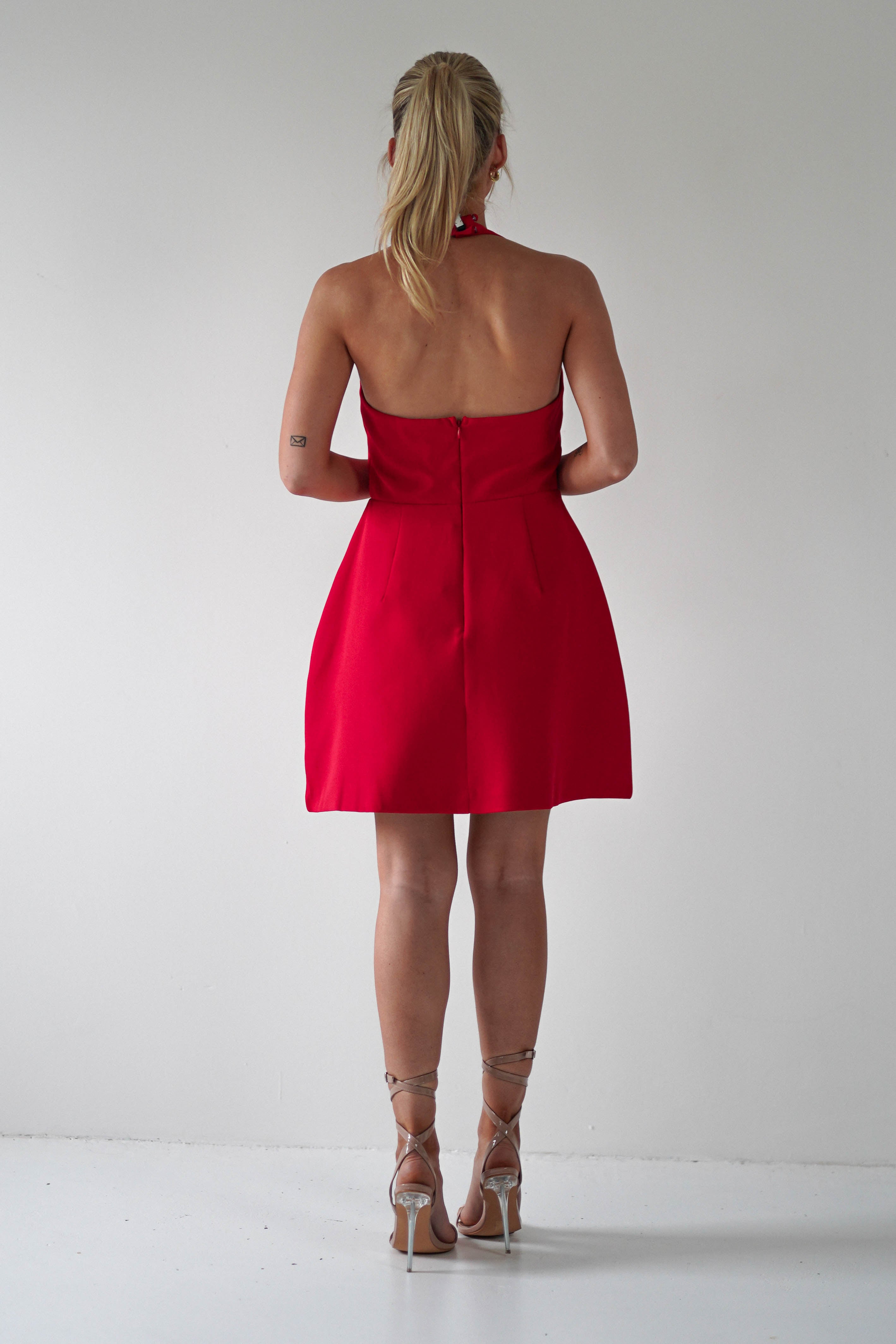Morocco Halterneck Mini Dress Red | Wedding Guest Dress | Halter Neck | Oh Hello Clothing