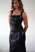 Nadia Square Neck Sequin Gown | Black | Debs & Prom | Formal Gown | Oh Hello Clothing