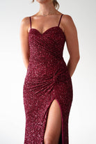 Nalita Bodycon Sequin Gown | Deep Red | Debs & Prom | Formal Gown | Oh Hello Clothing