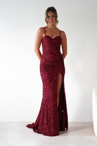 Nalita Bodycon Sequin Gown | Deep Red | Debs & Prom | Formal Gown | Oh Hello Clothing