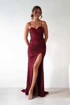 Nalita Bodycon Sequin Gown | Deep Red | Debs & Prom | Formal Gown | Oh Hello Clothing