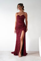 Nalita Bodycon Sequin Gown | Deep Red | Debs & Prom | Formal Gown | Oh Hello Clothing