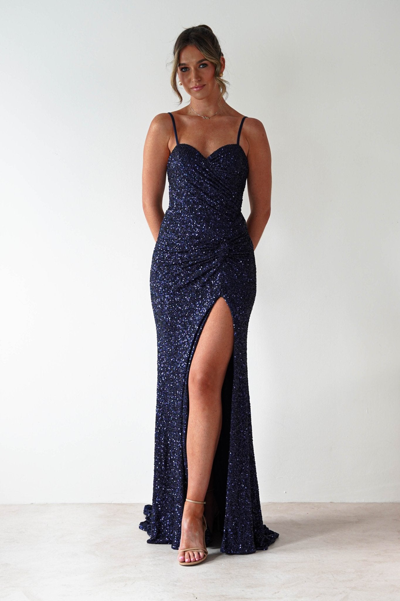 Nalita Bodycon Sequin Gown | Navy | Debs & Prom | Formal Gown | Oh Hello Clothing