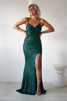 Narissa Sequin Maxi Gown | Green | Debs & Prom | Formal Gown | Oh Hello Clothing