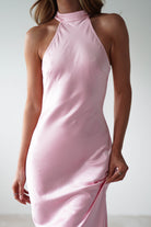 Natalia Soft Satin Maxi Dress Pink | Wedding Guest Dress | Maxi | Satin | Oh Hello Clothing