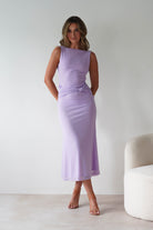 Neelia Mesh Bodycon Midaxi Dress Lilac | Wedding Guest Dress | Bodycon | Mesh | Oh Hello Clothing