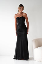 Oh Hello Clothing Dresses Nicola Strapless Glitter Gown | Black