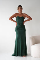 Oh Hello Clothing Dresses Nicola Strapless Glitter Gown | Green