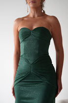 Oh Hello Clothing Dresses Nicola Strapless Glitter Gown | Green