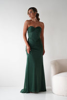 Oh Hello Clothing Dresses Nicola Strapless Glitter Gown | Green