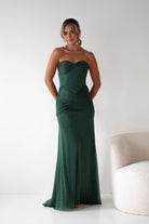 Oh Hello Clothing Dresses Nicola Strapless Glitter Gown | Green