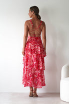 Nicolette Ruffle Maxi Dress Red Print | Wedding Guest Dress | Maxi | Oh Hello Clothing
