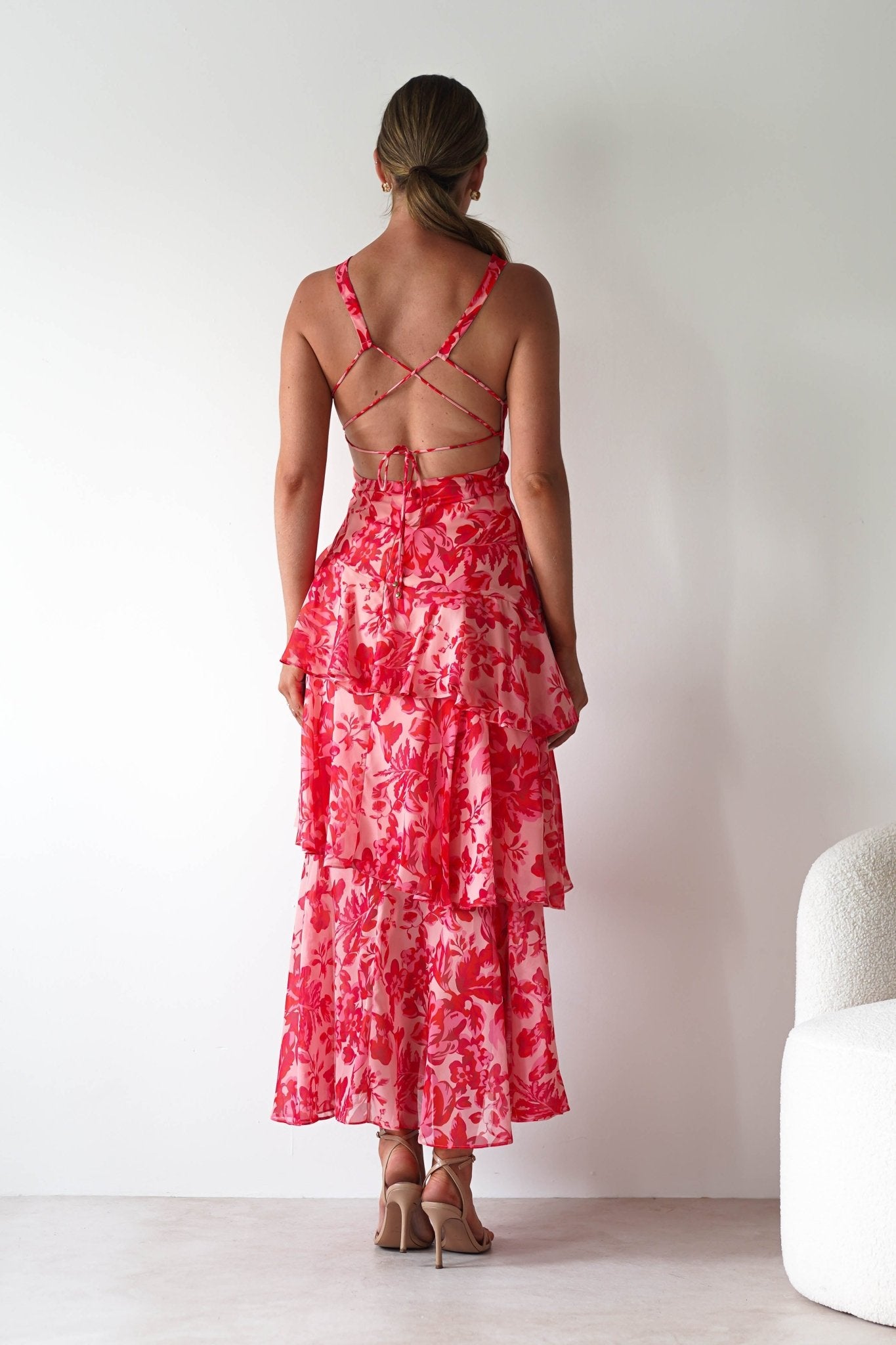 Nicolette Ruffle Maxi Dress Red Print | Wedding Guest Dress | Maxi | Oh Hello Clothing