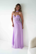 Oh Hello Clothing Women > Clothing > Dresses Nicolette Strapless Chiffon Maxi Gown | Lavender