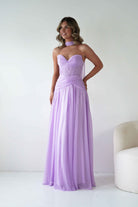 Oh Hello Clothing Women > Clothing > Dresses Nicolette Strapless Chiffon Maxi Gown | Lavender