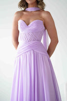 Oh Hello Clothing Women > Clothing > Dresses Nicolette Strapless Chiffon Maxi Gown | Lavender