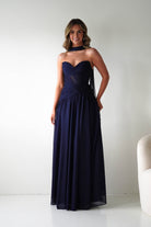 Oh Hello Clothing Women > Clothing > Dresses Nicolette Strapless Chiffon Maxi Gown | Navy