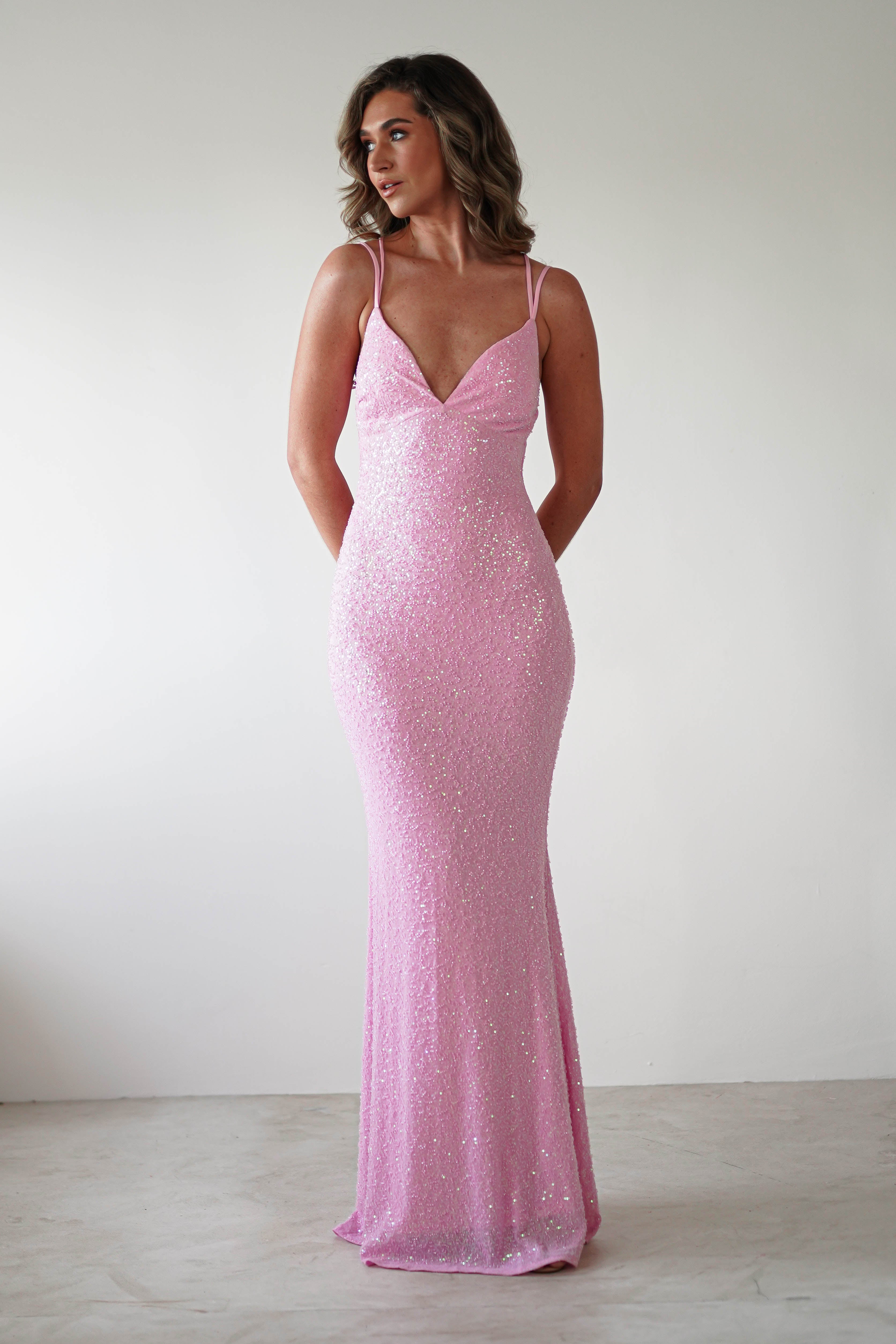 Nina Beaded Bodycon Gown | Pink | Debs & Prom | Formal Gown | Oh Hello Clothing