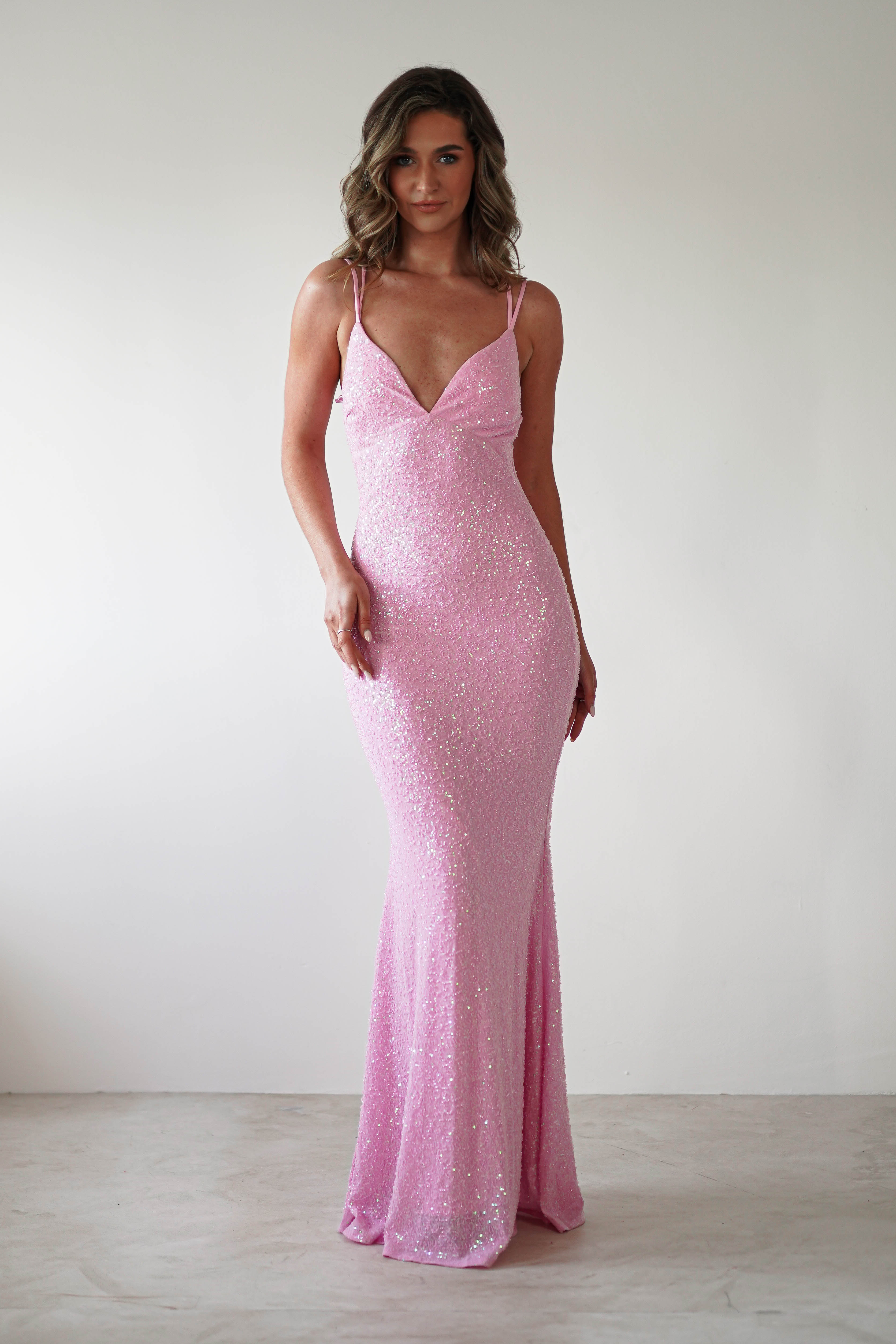 Nina Beaded Bodycon Gown | Pink | Debs & Prom | Formal Gown | Oh Hello Clothing
