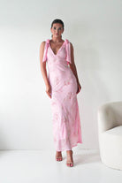Oh Hello Clothing Women > Clothing > Dresses Noah Floral Embellished Maxi Dress | Pink