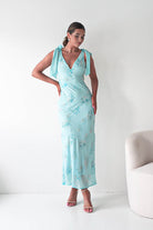 Oh Hello Clothing Women > Clothing > Dresses Noah Floral Embellished Maxi Dress | Turquoise Blue